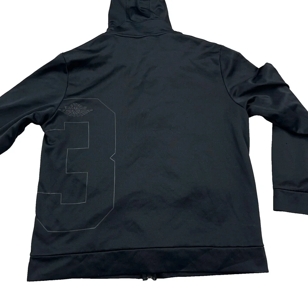 Jordan Hoodie Men XL Black Sweatshirt Jump Man Performance Full Zip Athletic Fit